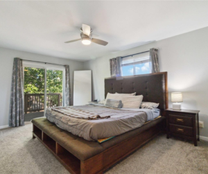 Master bedroom with direct private access to the deck.