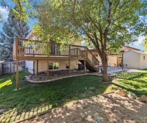 Fenced spacious backyard.